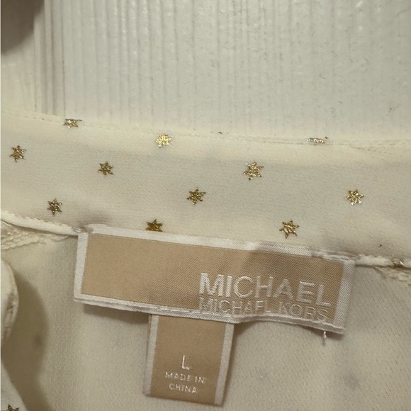 Michael Kors Semi Sheer Blouse with Ruffle Shoulders Detail - Picture 2 of 5